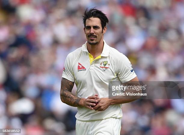 Australia's Mitchell Johnson during the second day of the 3rd Investec Ashes Test between England and Australia at Edgbaston Cricket Ground,...