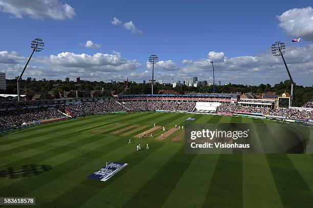 General view of Edgbaston and the City of Birmingham during the second day of the 3rd Investec Ashes Test between England and Australia at Edgbaston...