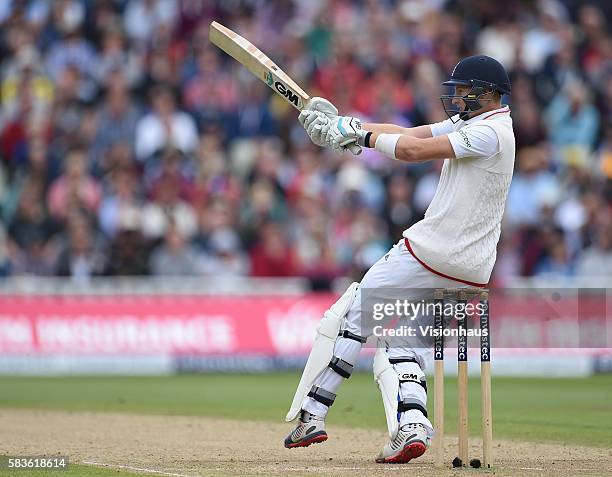 England's Joe Root batting during the second day of the 3rd Investec Ashes Test between England and Australia at Edgbaston Cricket Ground,...