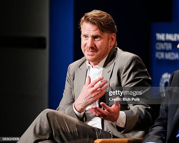 Actor Dash Mihok speaks on stage at PaleyLive - An Evening With "Ray Donovan" at The Paley Center for Media on July 26, 2016 in Beverly Hills,...