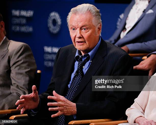 Actor Jon Voight speaks on stage at PaleyLive - An Evening With "Ray Donovan" at The Paley Center for Media on July 26, 2016 in Beverly Hills,...