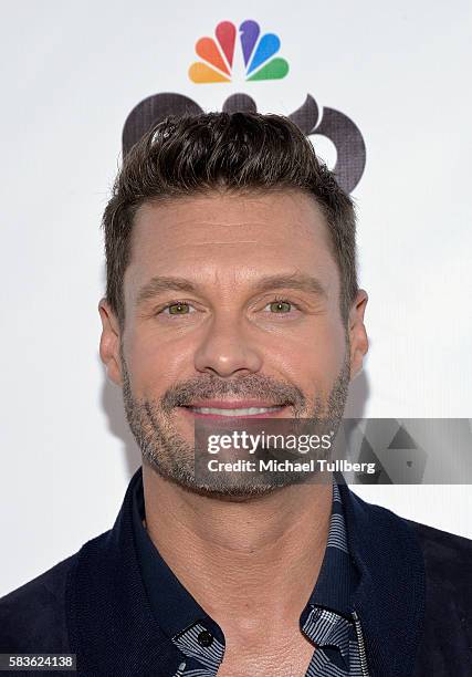 Host Ryan Seacrest attends the first Olympics Soci@l Opening Ceremony in advance of NBC's coverage of the 2016 Rio Olympics at Jonathan Beach Club on...