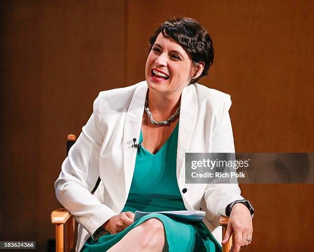 Moderator Stacey Wilson Hunt on stage at PaleyLive - An Evening With "Ray Donovan" at The Paley Center for Media on July 26, 2016 in Beverly Hills,...