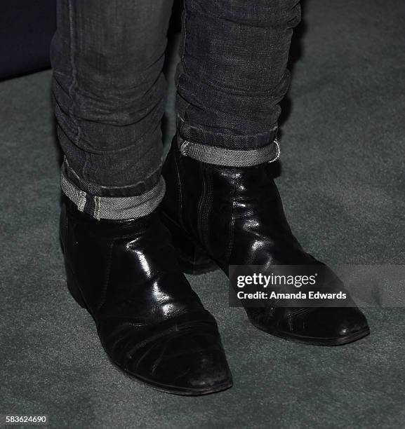 Actress Katherine Moennig, shoe detail, arrives at the PaleyLive LA: An Evening With "Ray Donovan" event at The Paley Center for Media on July 26,...