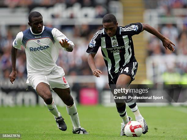 Fabrice Muamba of Bolton and Charles N'Zogbia of Newcastle in action during the Barclays Premier League match between Newcastle United and Bolton...