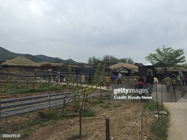 Photo taken April 20 shows a part of Andong Hahoe folk village in Andong City, South Korea.