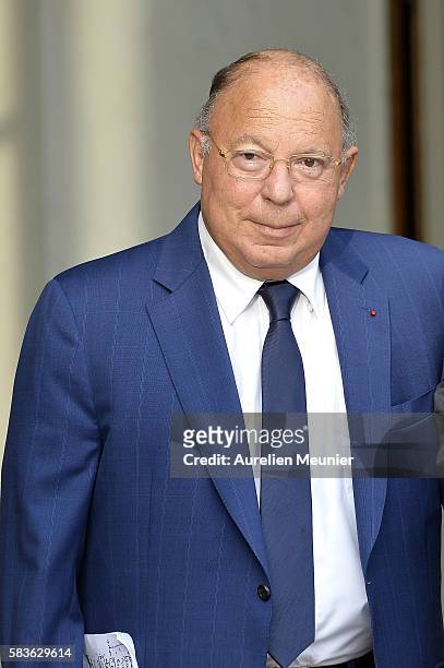 Paris Mosque Rector Dalil Boubakeur arrives at Elysee Palace for a meeting with french President Francois Hollande and the representatives of...