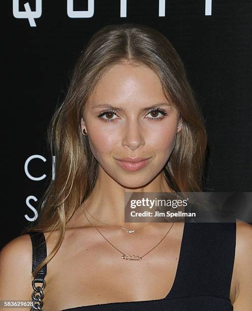 Model Karina Bartkevica attends the screening of Sony Pictures Classics' "Equity" hosted by The Cinema Society with Bloomberg & Thomas Pink at Museum...