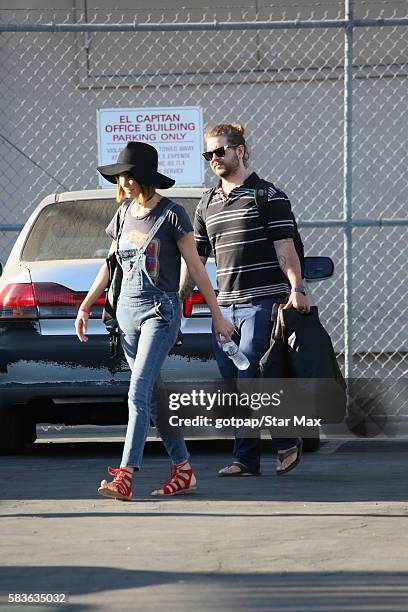 Jack Osbourne and his wife Lisa Stelly are seen on July 26, 2016 in Los Angeles, California.