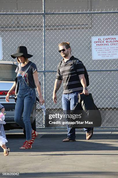 Jack Osbourne and his wife Lisa Stelly are seen on July 26, 2016 in Los Angeles, California.