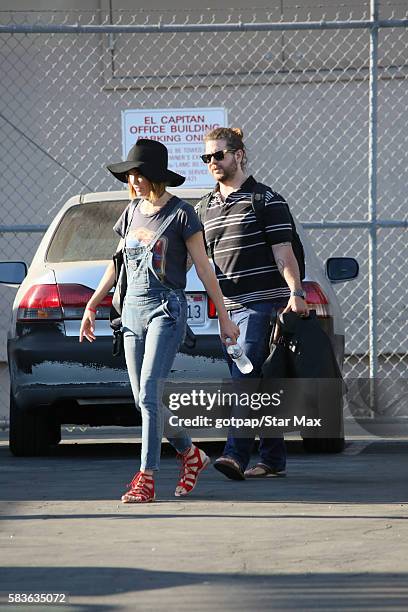 Jack Osbourne and his wife Lisa Stelly are seen on July 26, 2016 in Los Angeles, California.