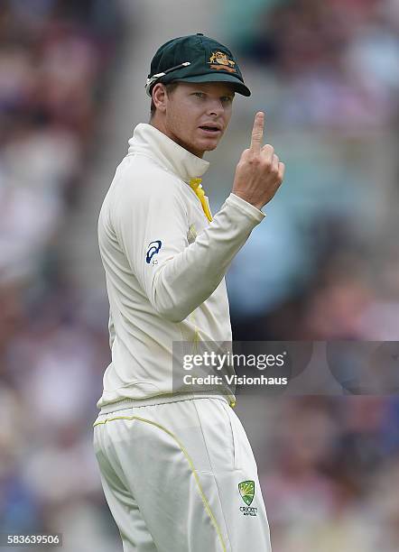 Steven Smith of Australia during the fourth day of the 5th Investec Ashes Test between England and Australia at The Kia Oval Cricket Ground, London,...