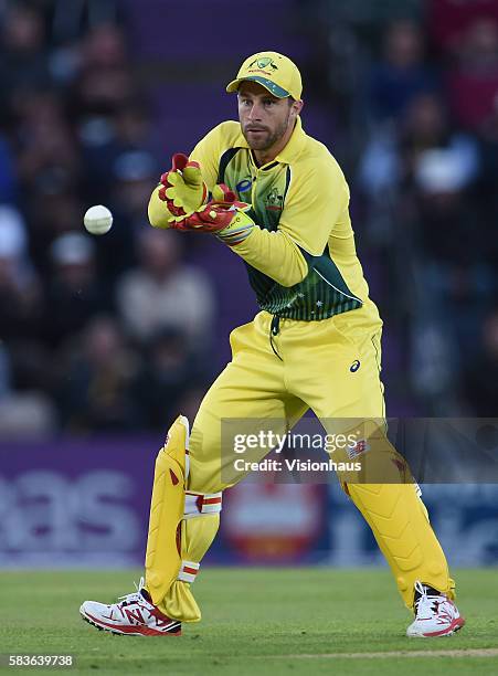 Matthew Wade of Australia during the 1st ODI of the Royal London ODI Series between England and Australia at The Ageas Bowl Cricket Ground,...