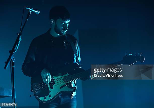 Ross MacDonald, bass player with The 1975, performs in concert at the O2 Manchester Apollo in Manchester, UK. Photo: Visionhaus/Gary Prior