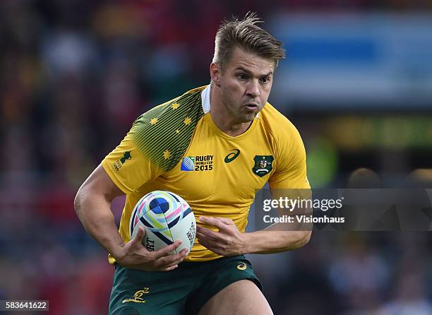 Drew Mitchell of Australia during the Rugby World Cup 2015 Group A match between Australia and Wales at Twickenham Stadium in London, UK. Photo:...