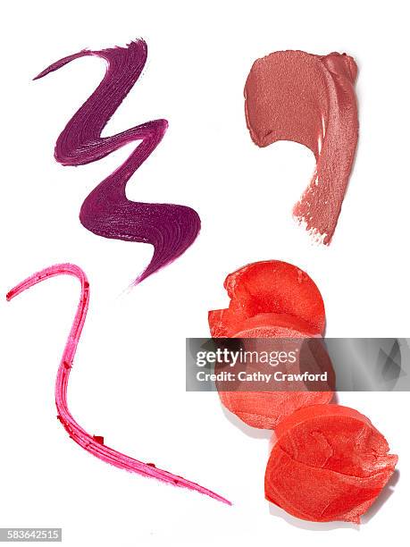 lipstick smears swipes bullets - rossetto marrone foto e immagini stock