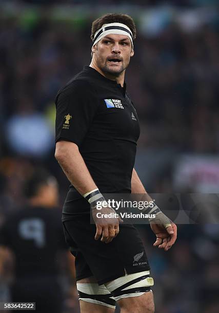 Richie McCaw of New Zealand during the Rugby World Cup semi final match between South Africa and New Zealand at the Twickenham Stadium in London,...