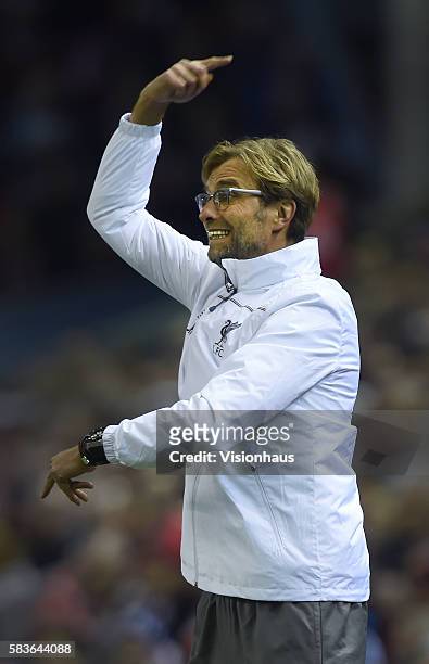 Liverpool head coach, Jurgen Klopp during the UEFA Europa League Group match between Liverpool and FC Girondins de Bordeaux at Anfield in Liverpool,...