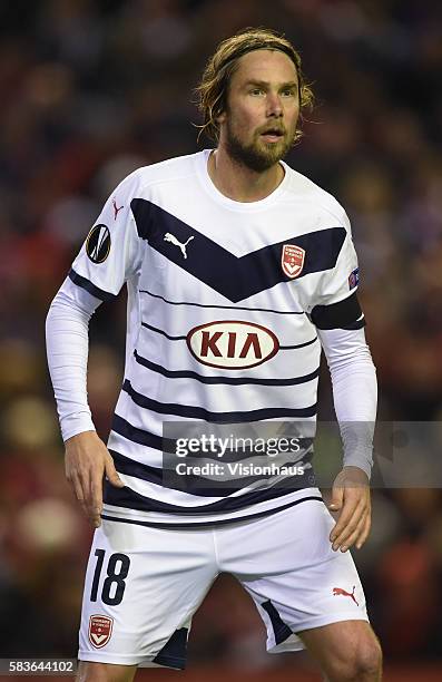 Jaroslav Plašil of Bordeaux during the UEFA Europa League Group match between Liverpool and FC Girondins de Bordeaux at Anfield in Liverpool, UK....