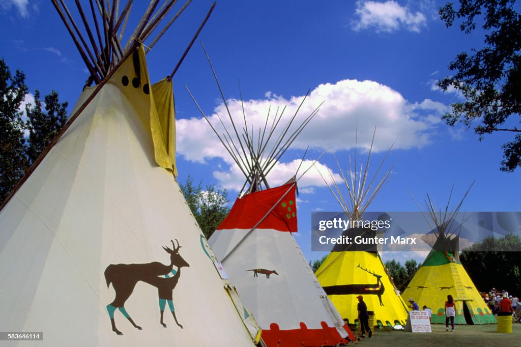 Teepees at Calgary Stampede Indian Village, Calgary, Alberta, Canada