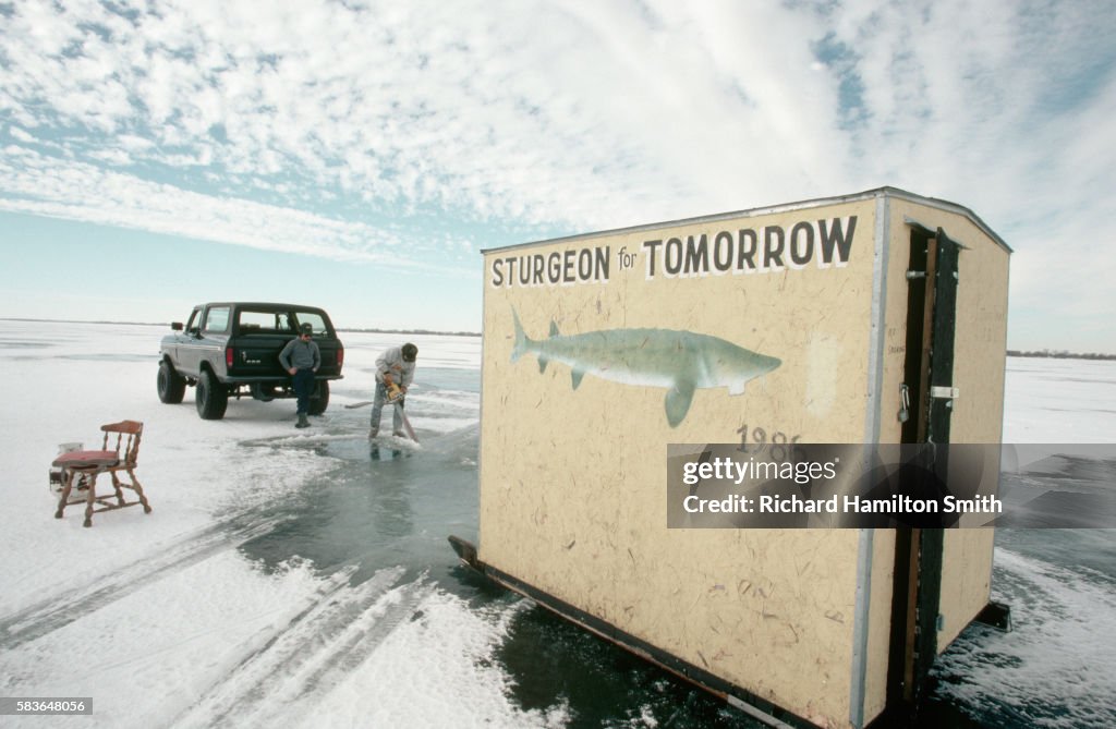 Ice Fishing Hut on Lake Winnebago