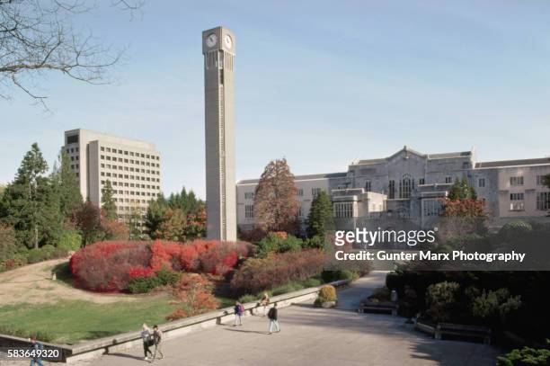 clock tower, university of columbia - university of british columbia stock-fotos und bilder