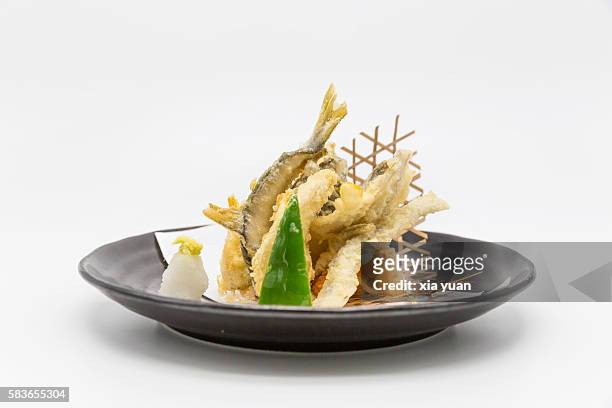 tempura baby ayu (sweet fish) - 天ぷら ストックフォトと画像