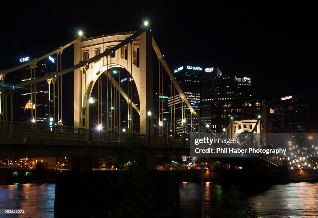 Roberto Clemente Bridge at Night