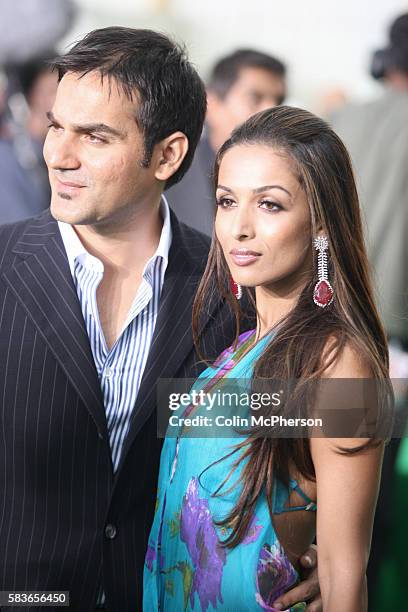 Bollywood actor Arbaz Khan arriving with wife Mallaika Arora-Khan at the International Indian Film Academy Awards ceremony at the Hallam Arena in...