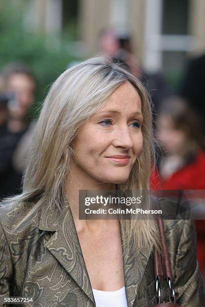 Best-selling author J K Rowling arrives at the premiere of Snow Cake at the Dominion Cinema in Edinburgh directed by Marc Evans and co-starring...