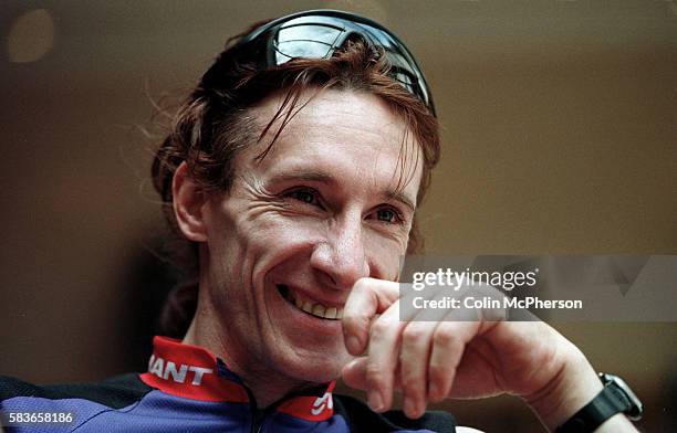 Scottish cycling champion Robert Millar, pictured in Edinburgh. He was Scottish professional cyclist who won the 'King of the Mountains' competition...