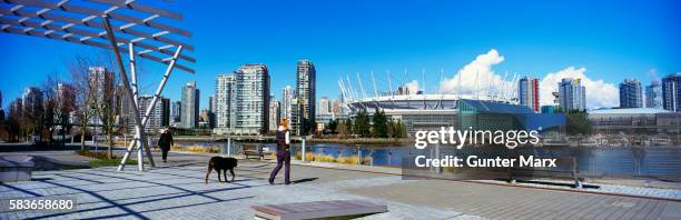 bc place stadium and city of vancouver skyline, bc, canada - vancouver skyline stock pictures, royalty-free photos & images