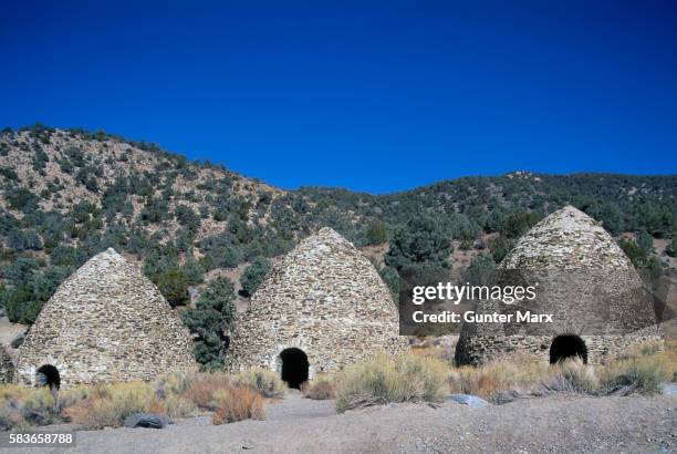 wildrose charcoal kilns, death valley national park, california, usa - panamint range stock pictures, royalty-free photos & images