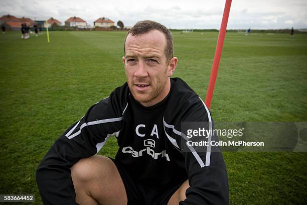 Blackpool and Scotland midfielder Charlie Adam, pictured at his club's training ground at Squire's Gate, the day before their vital Premier League...