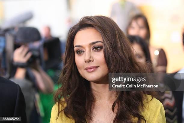 Indian actress Preity Zinta arriving at the International Indian Film Academy Awards ceremony at the Hallam Arena in Sheffield for the annual IIFA...