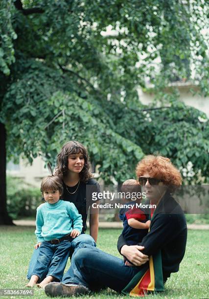 Jean Paul Getty III with his wife Gisela Martine and children Anna and Balthazar