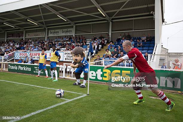 Middlesbrough winger Grant Leadbitter prepares to take a corner at the Victoria Ground, Hartlepool, during a pre-season friendly between his team and...