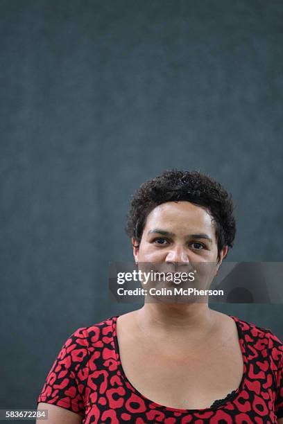 Acclaimed British poet Jackie Kay pictured at the Edinburgh International Book Festival where she talked about her work. The book festival is the...