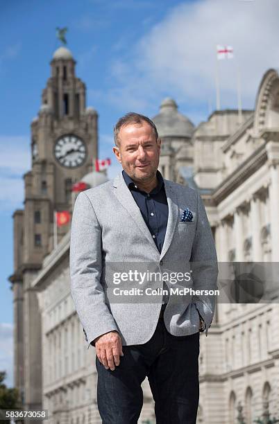 Former left-wing British politician, Derek Hatton, pictured in his home city of Liverpool, with the iconic Liver Building in the background. Hatton...