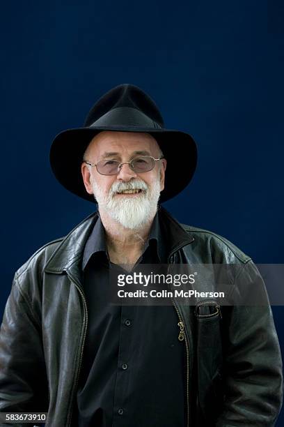 English fantasy, science fiction and children's author Terry Pratchett pictured at the Edinburgh International Book Festival where he talked about...