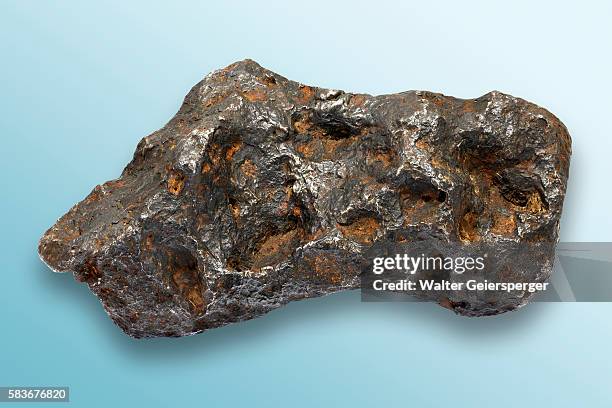 complete campo iron meteorite, from chaco, grand chaco gualamba, argentina - meteorite 個照片及圖片檔