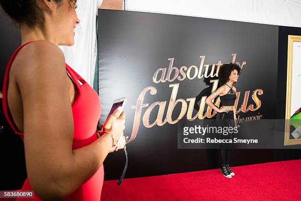 Indeyarna Donaldson Holness on the red carpet at the premiere of "Absolutely Fabulous: The Movie" at SVA Theatre in New York, NY on July 18, 2016.