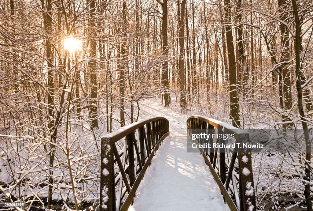 Bridge Snow Path Snow Covered Bridge High-Res Stock Photo - Getty Images