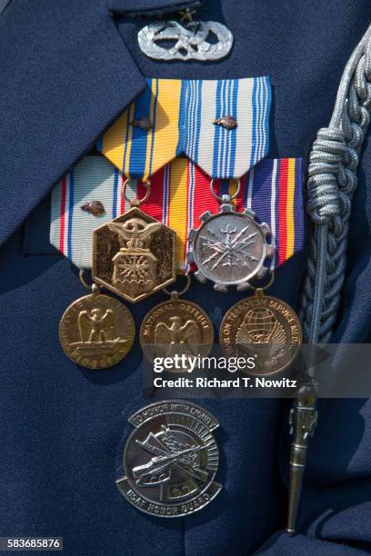 air force honor guard medals - military uniform close up stock pictures, royalty-free photos & images