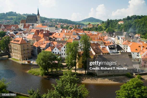 medieval town of cesky krumlov - cesky krumlov foto e immagini stock