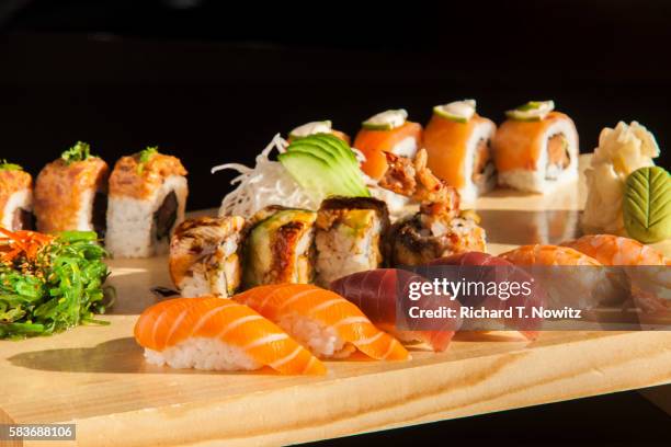 assorted sushi rolls - sushi stock pictures, royalty-free photos & images