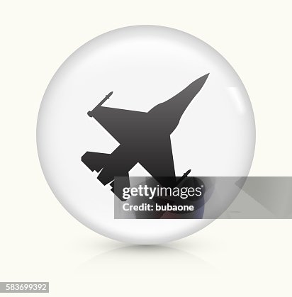 Jet icon on white round vector button Jet icon on white round vector button