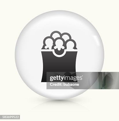 Pop Corn icon on white round vector button Pop Corn icon on white round vector button