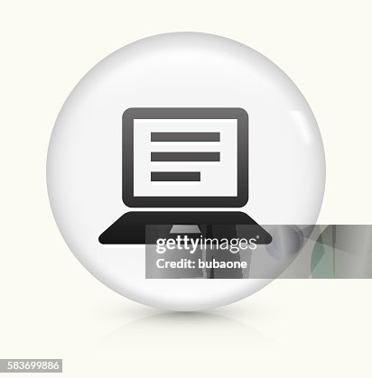 Computer Document icon on white round vector button Computer Document icon on white round vector button
