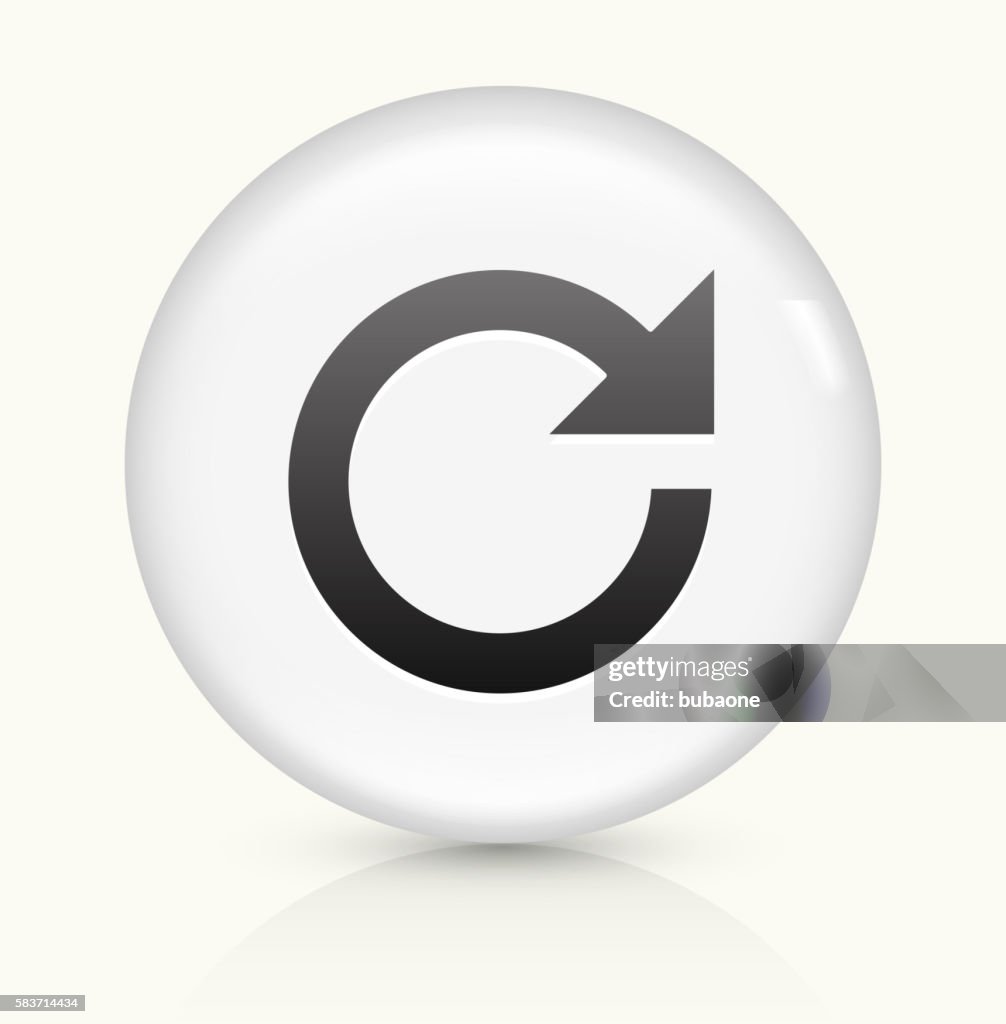 Refresh Arrow icon on white round vector button